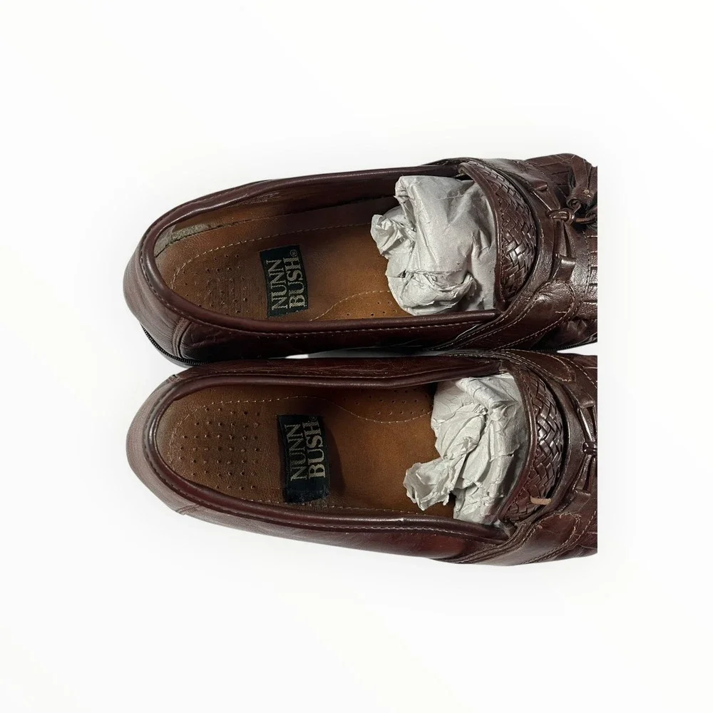 Nunn Bush Men's Brown Leather Tassel Loafer Shoes Size 10